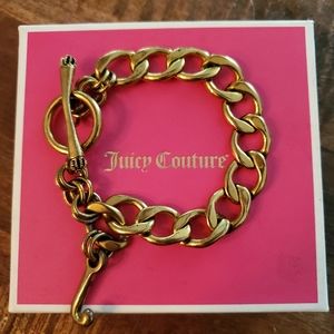 Juicy Couture Gold Tone Link J Toggle Bracelet